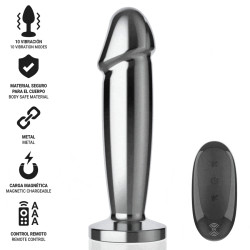 Intense - Plug Anal 10 Vibrations Gode Métallique Avec Télécommande M